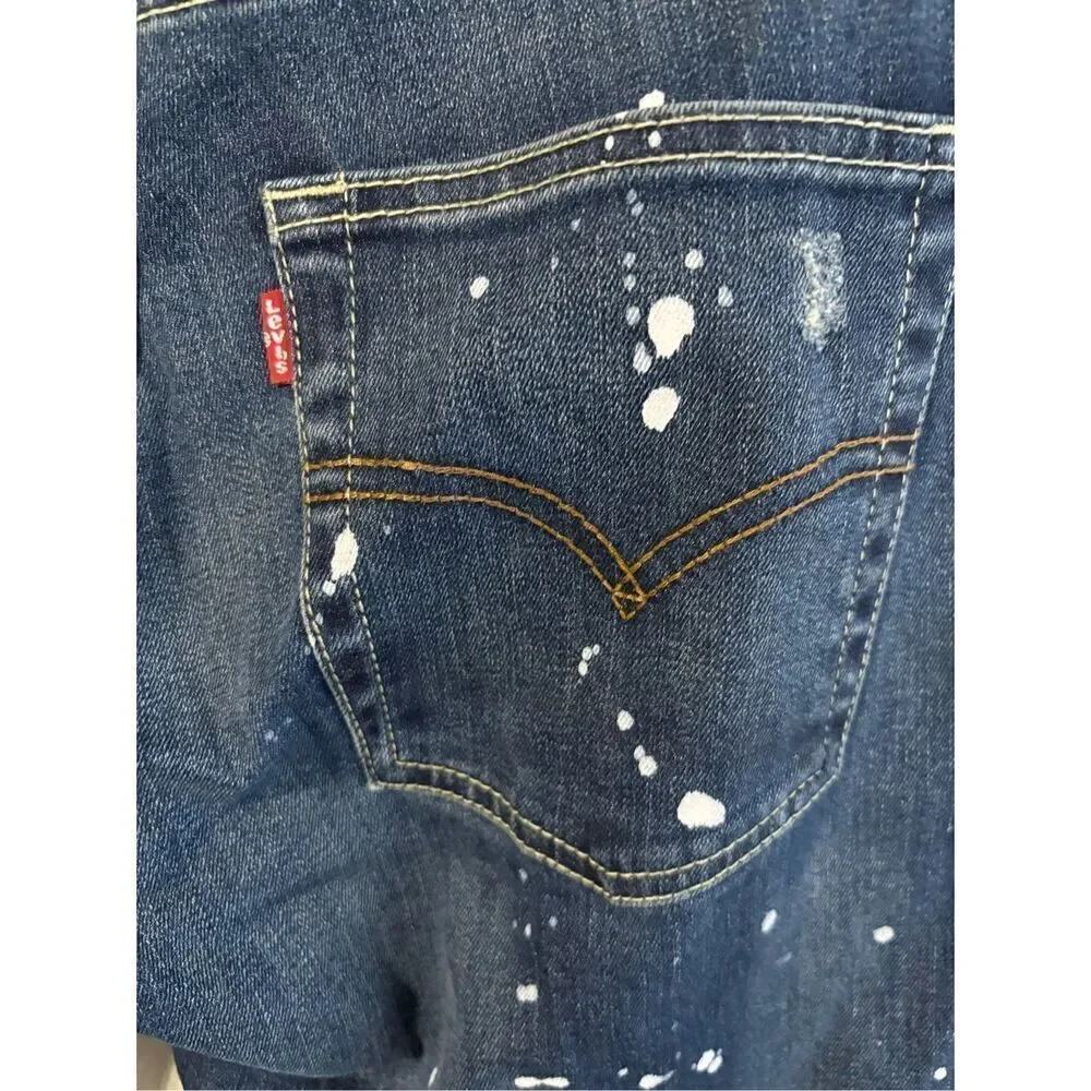Levis’s 511 Slim Distressed Paint Splash Jeans